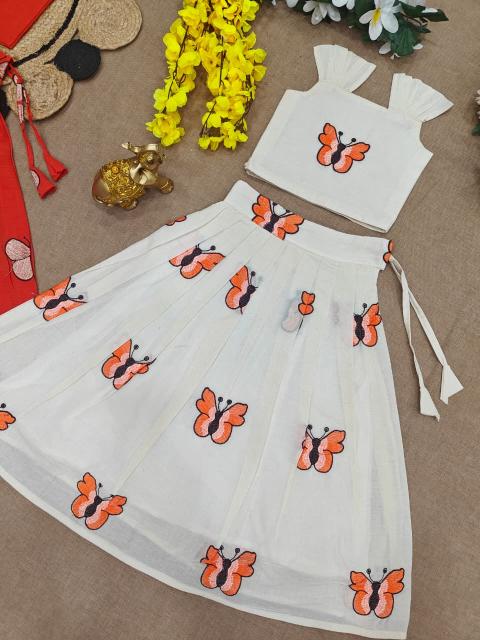 BUTTERFLY SUMMER KIDS Cotton White Kids clothing market in Surat